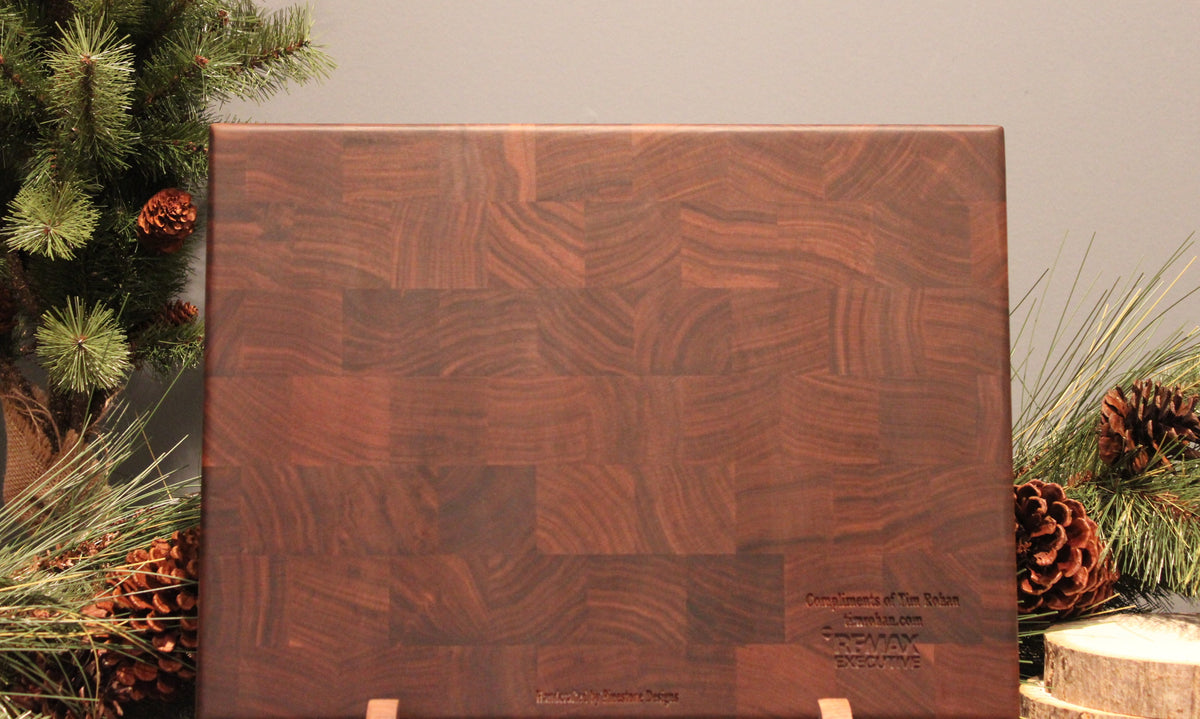 Welcome Home - Signature Walnut with Maple Inlay End-Grain Board