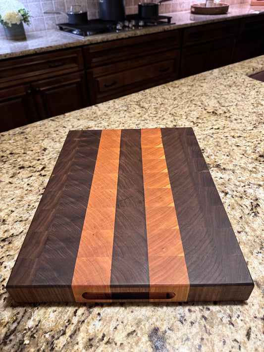 Premium American Walnut and Red Oak  Cutting Board Design #6