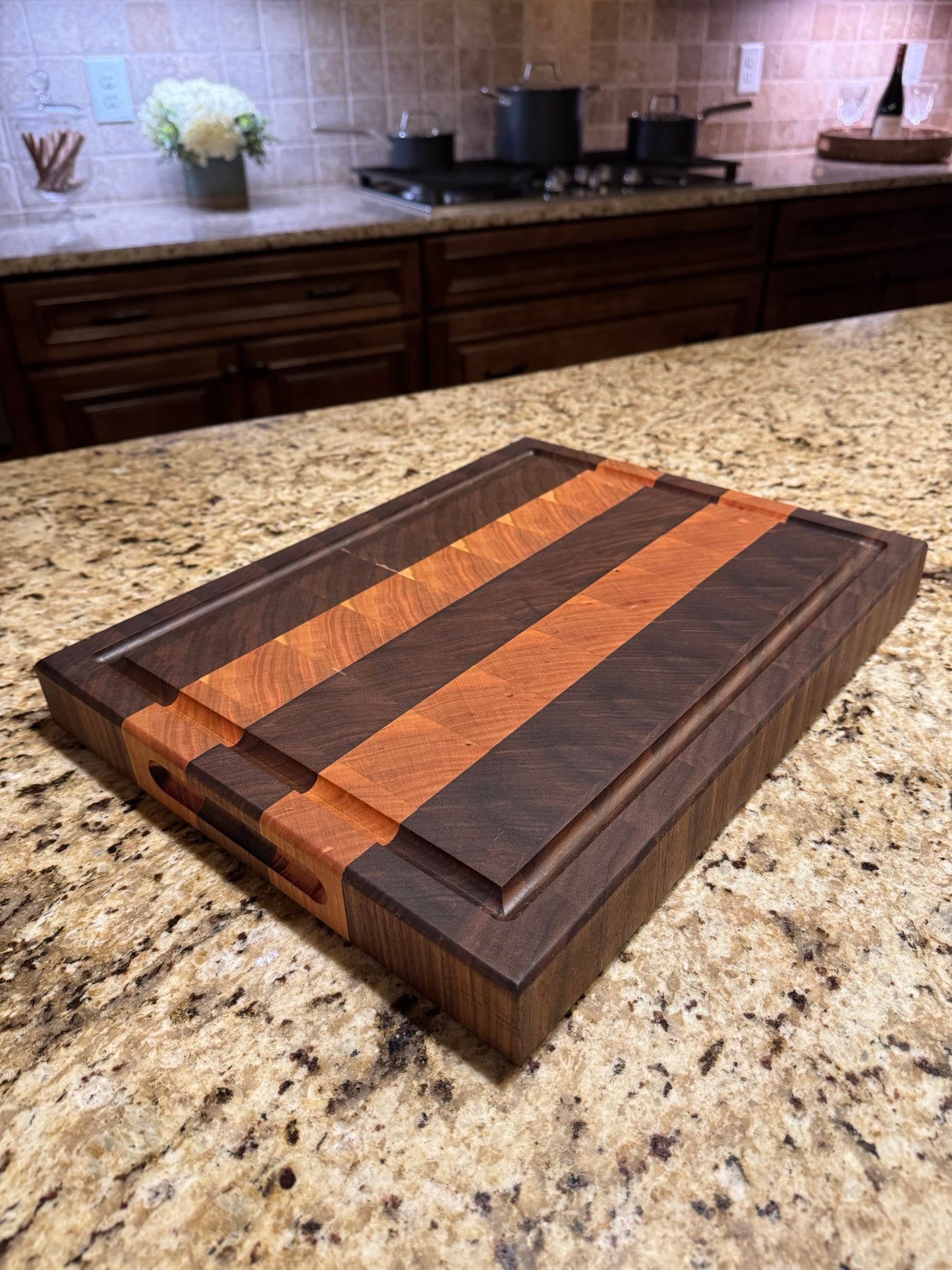 Premium American Walnut and Red Oak  Cutting Board Design #6