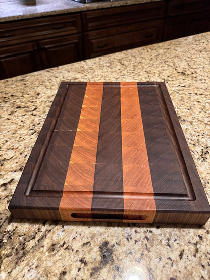 Premium American Walnut and Red Oak  Cutting Board Design #6