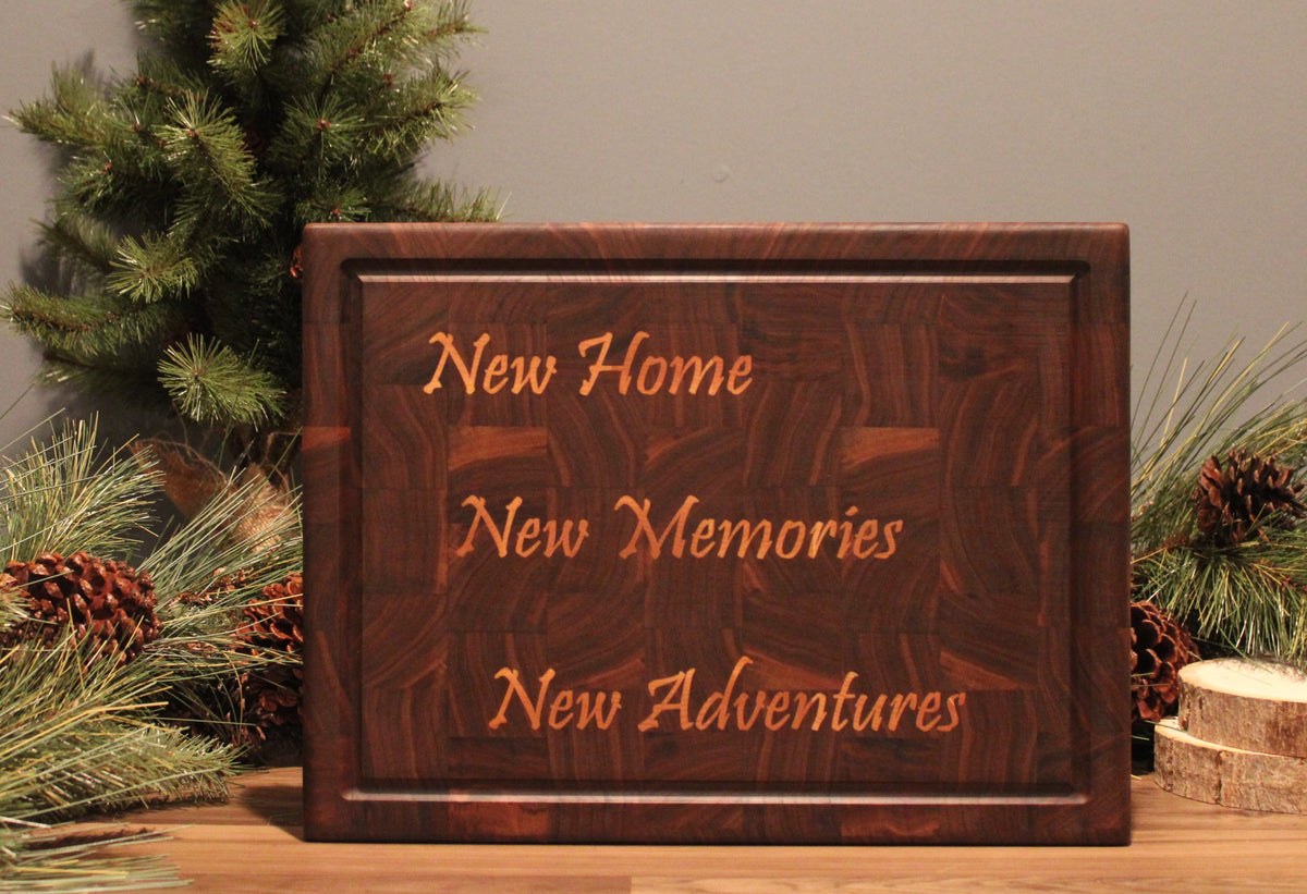 Welcome Home - Signature Walnut with Maple Inlay End-Grain Board