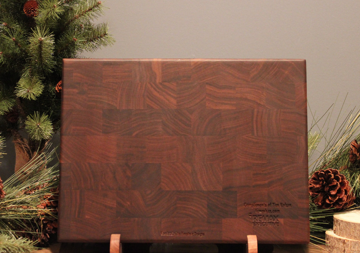 Welcome Home - Signature Walnut with Maple Inlay End-Grain Board